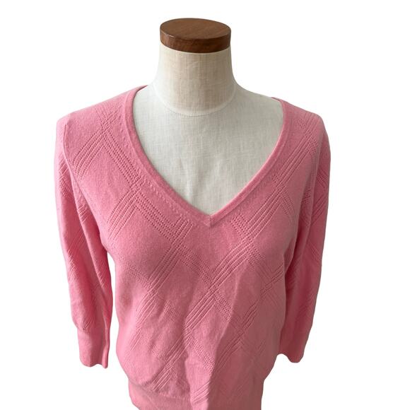 Preview International V Neck Cashmere sweater pink XL - Picture 2 of 6